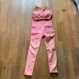 Gymshark ombré seamless peach set size S